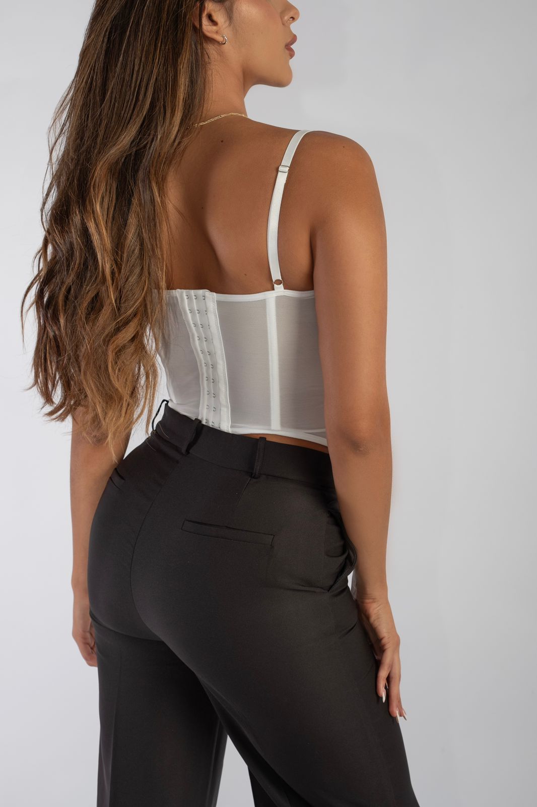 CORSET ENCAJE LARGO BLANCO