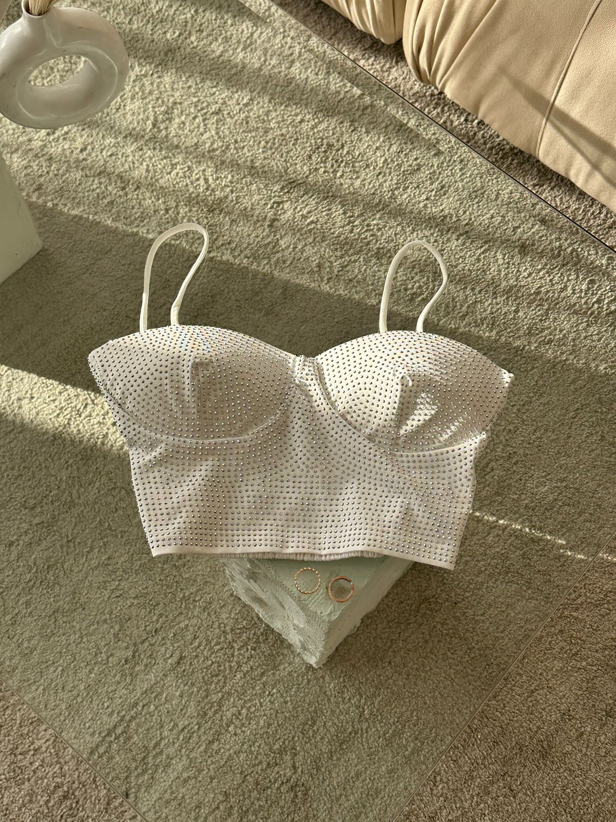 CORSET PEDRERIA BLANCO