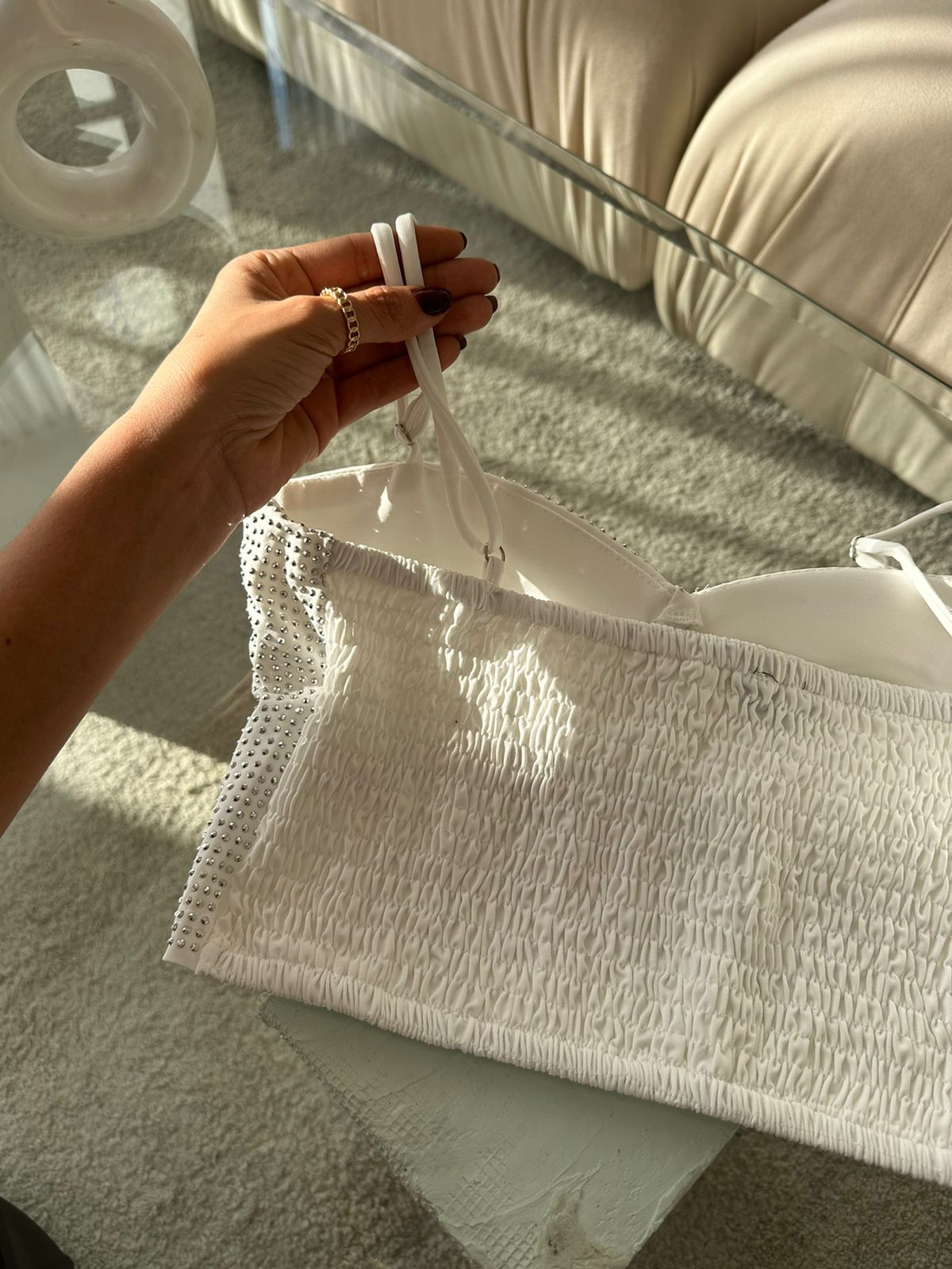 CORSET PEDRERIA BLANCO