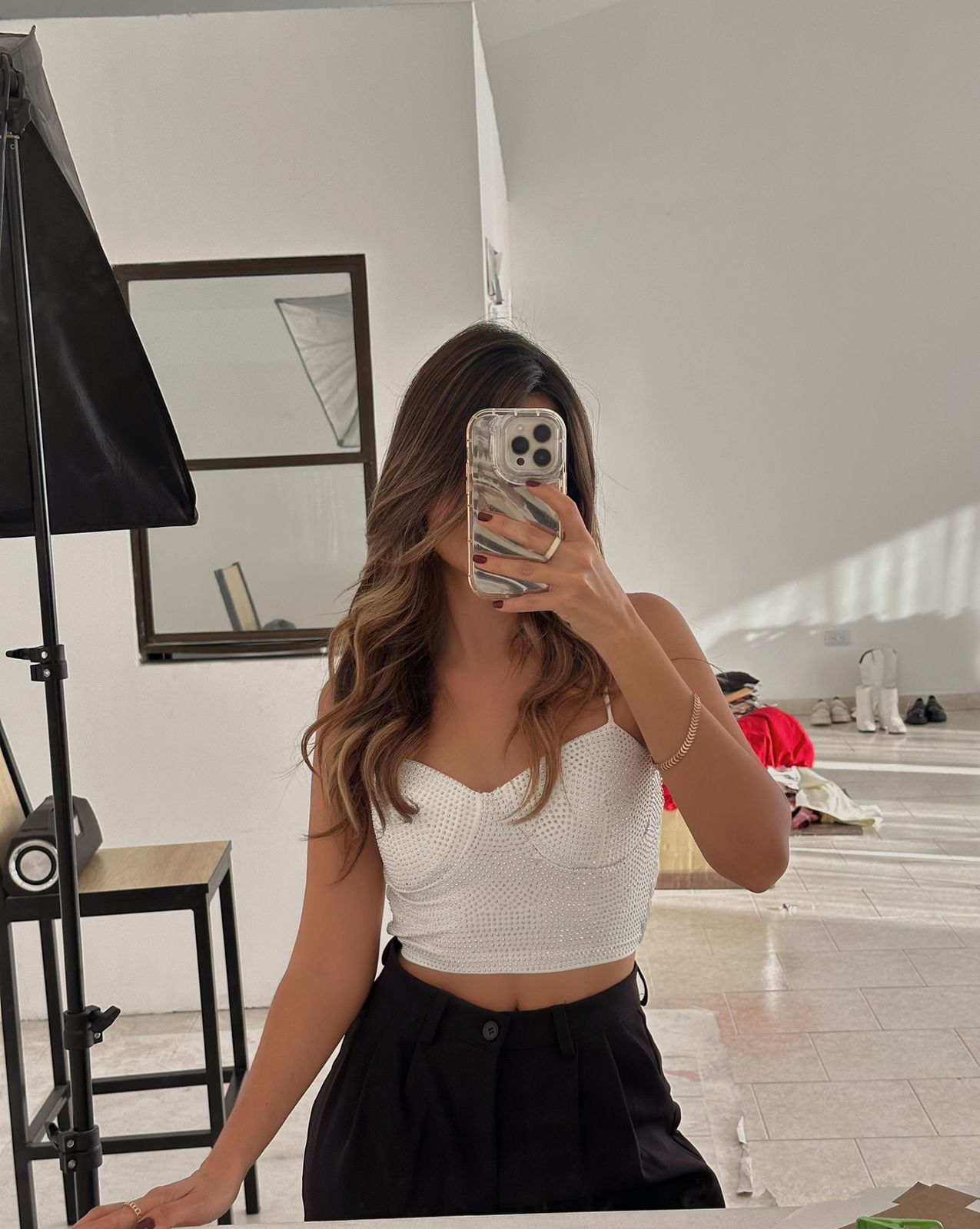 CORSET PEDRERIA BLANCO