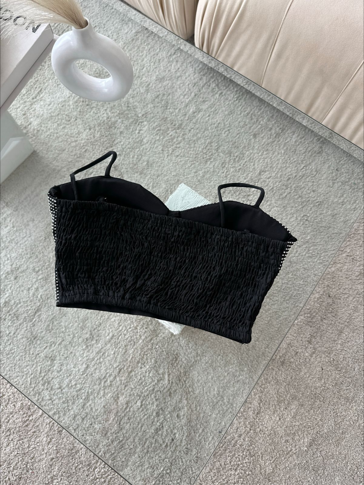 CORSET PEDRERIA NEGRO