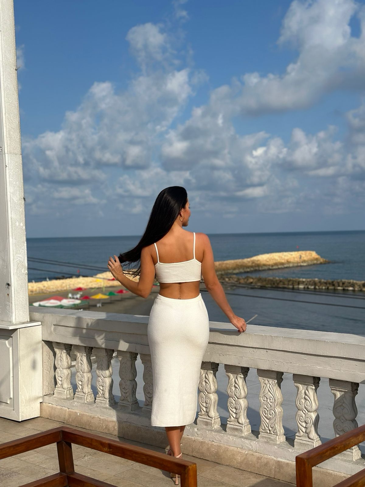 SET TEJIDO TOP Y FALDA LARGA