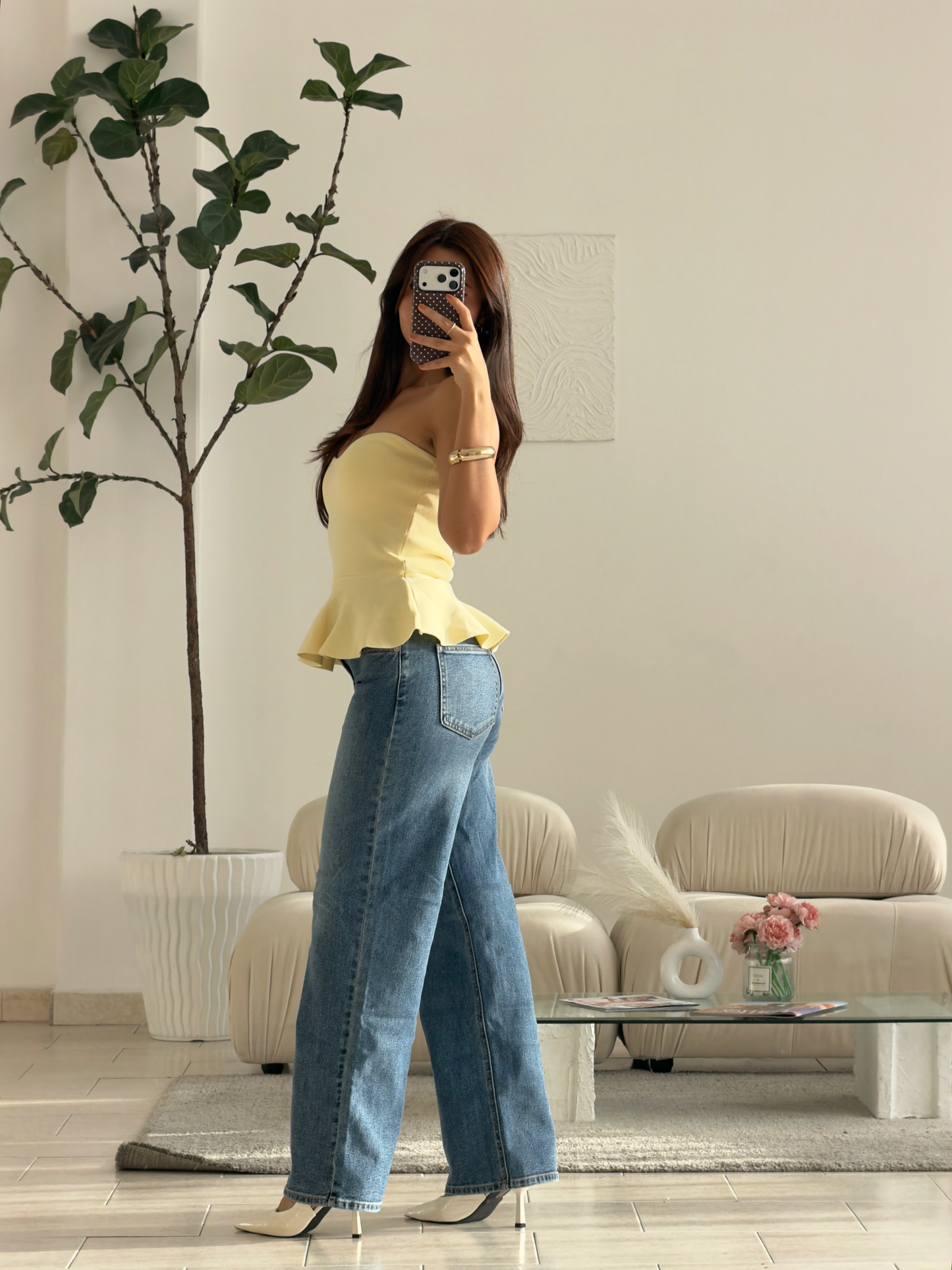 JEAN LOW RISE WIDE PETITE JUST USA