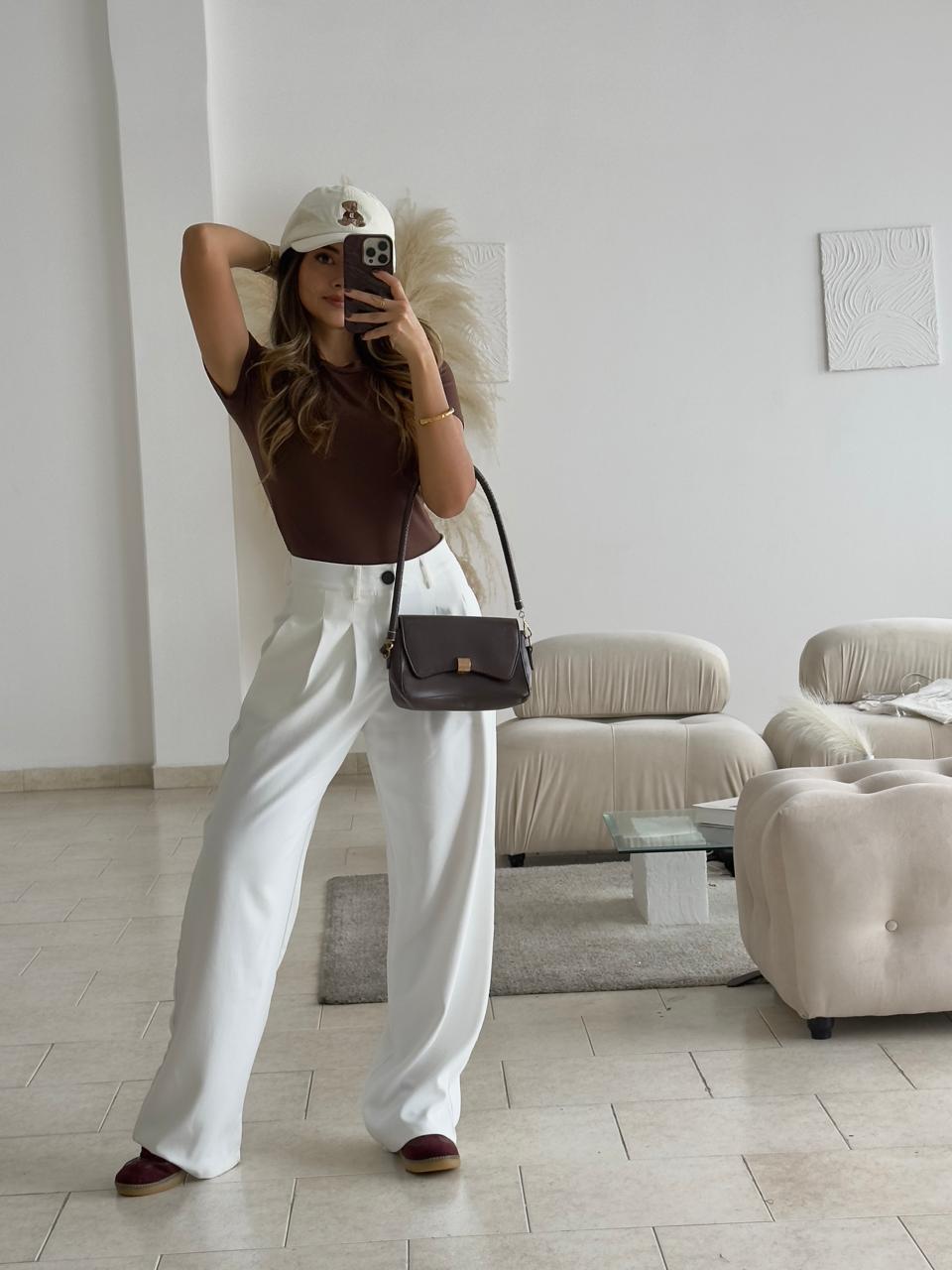 PANTALÓN EN TELA BLANCO