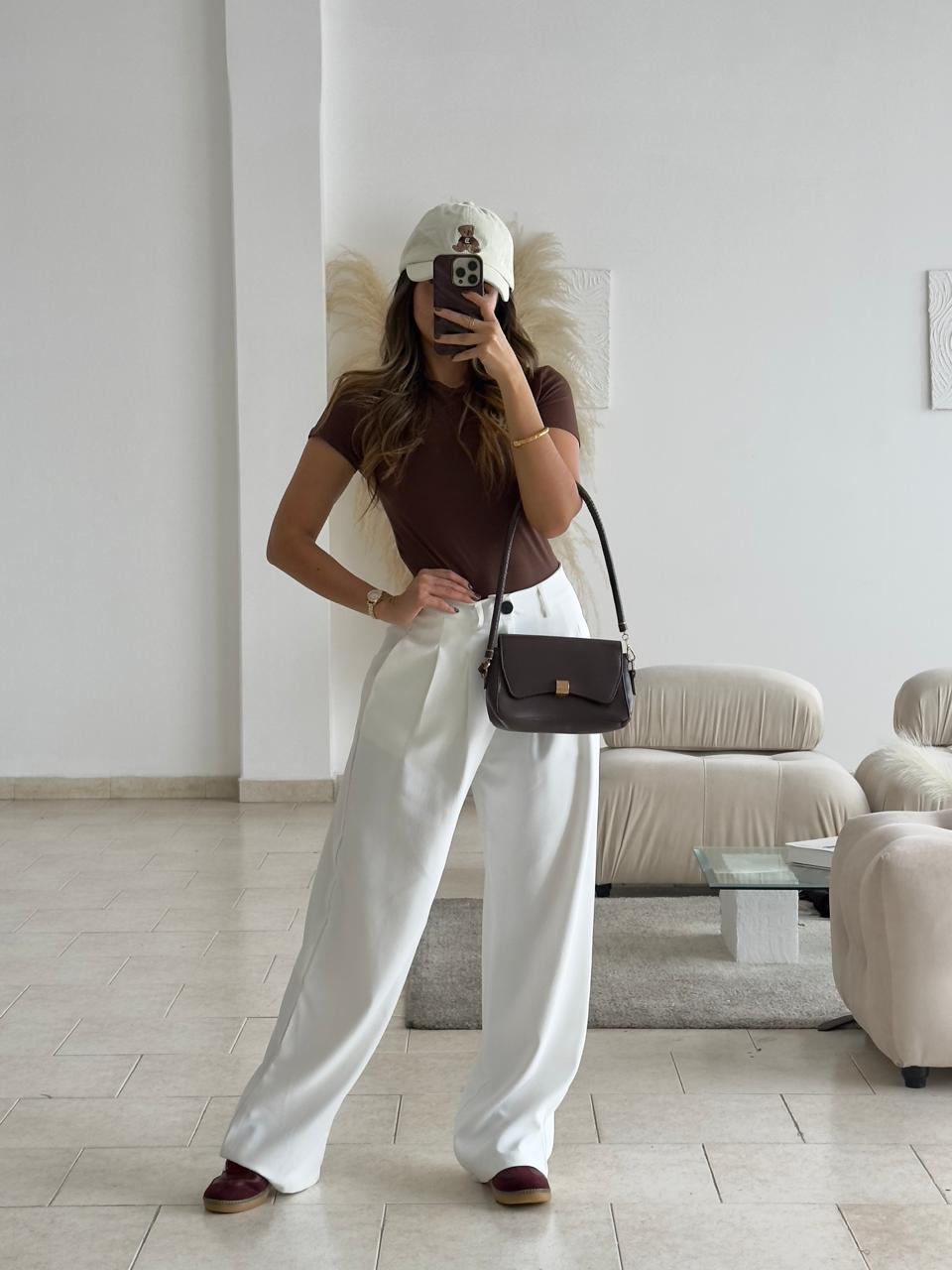 PANTALÓN EN TELA BLANCO