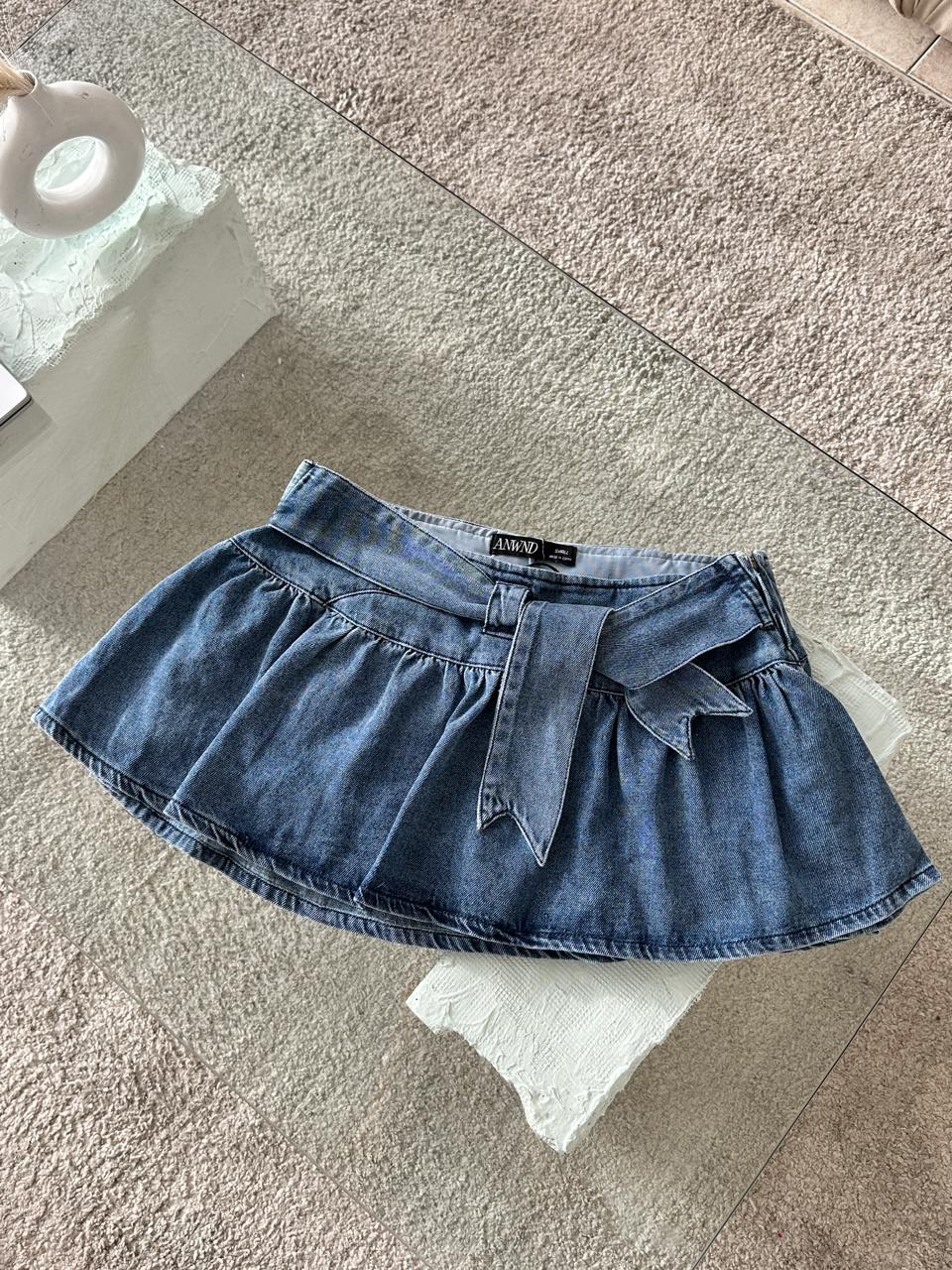 FALDA SHORT DENIM PRENSES LAZO