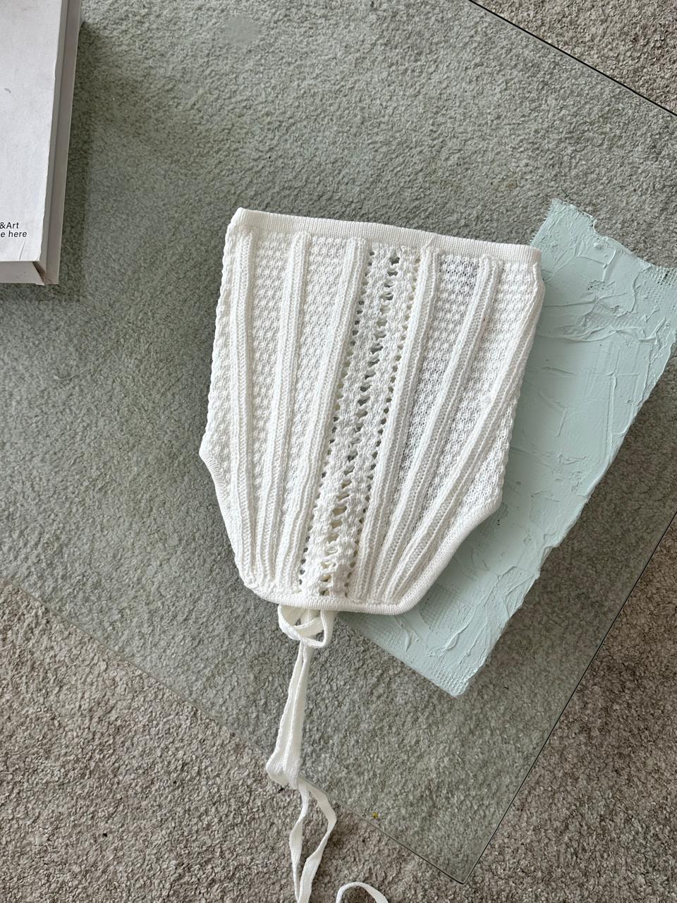 CORSET EN CROCHET CREMA STRAPLESS