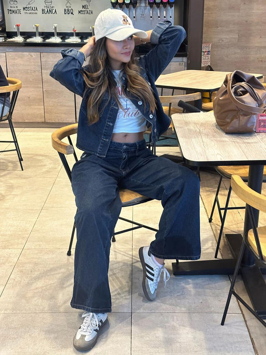 SET CHAQUETA Y PANTALON DENIM AZUL OSCURO