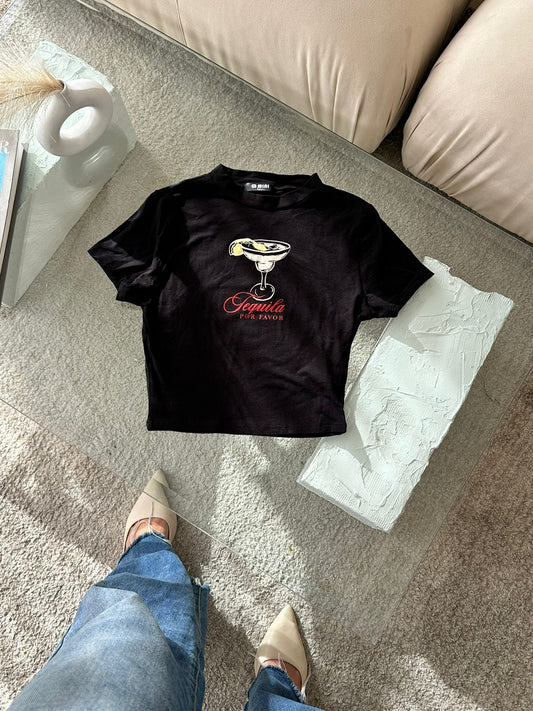 CAMISETA NEGRA TEQUILA POR FAVOR