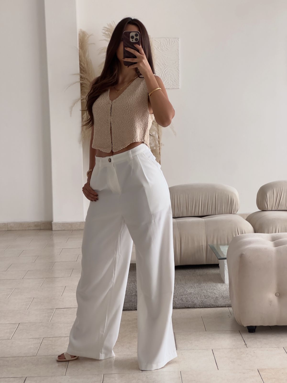BLUSA CHALECO TEJIDO CAFÉ