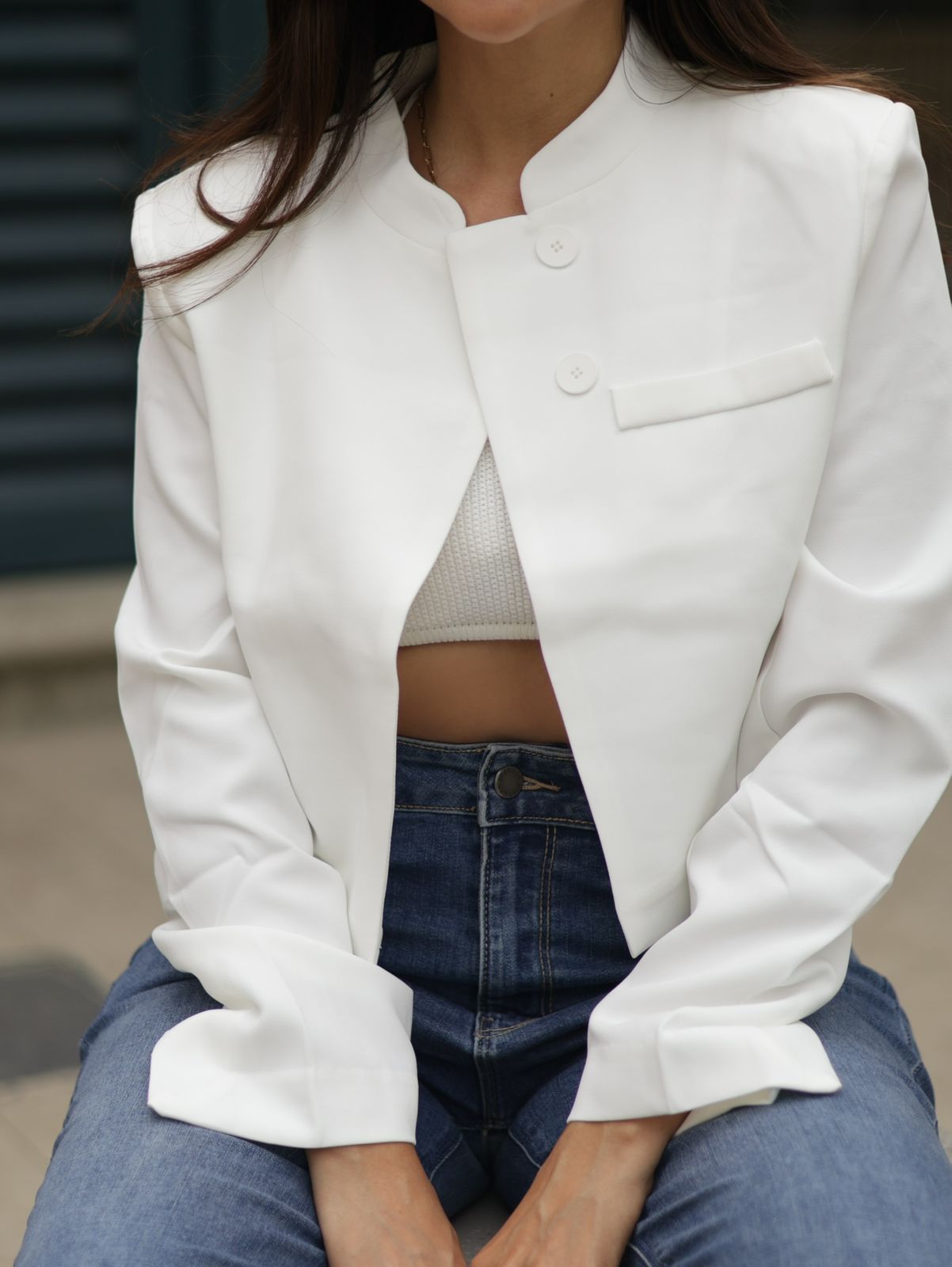 BLAZER CROP BLANCO