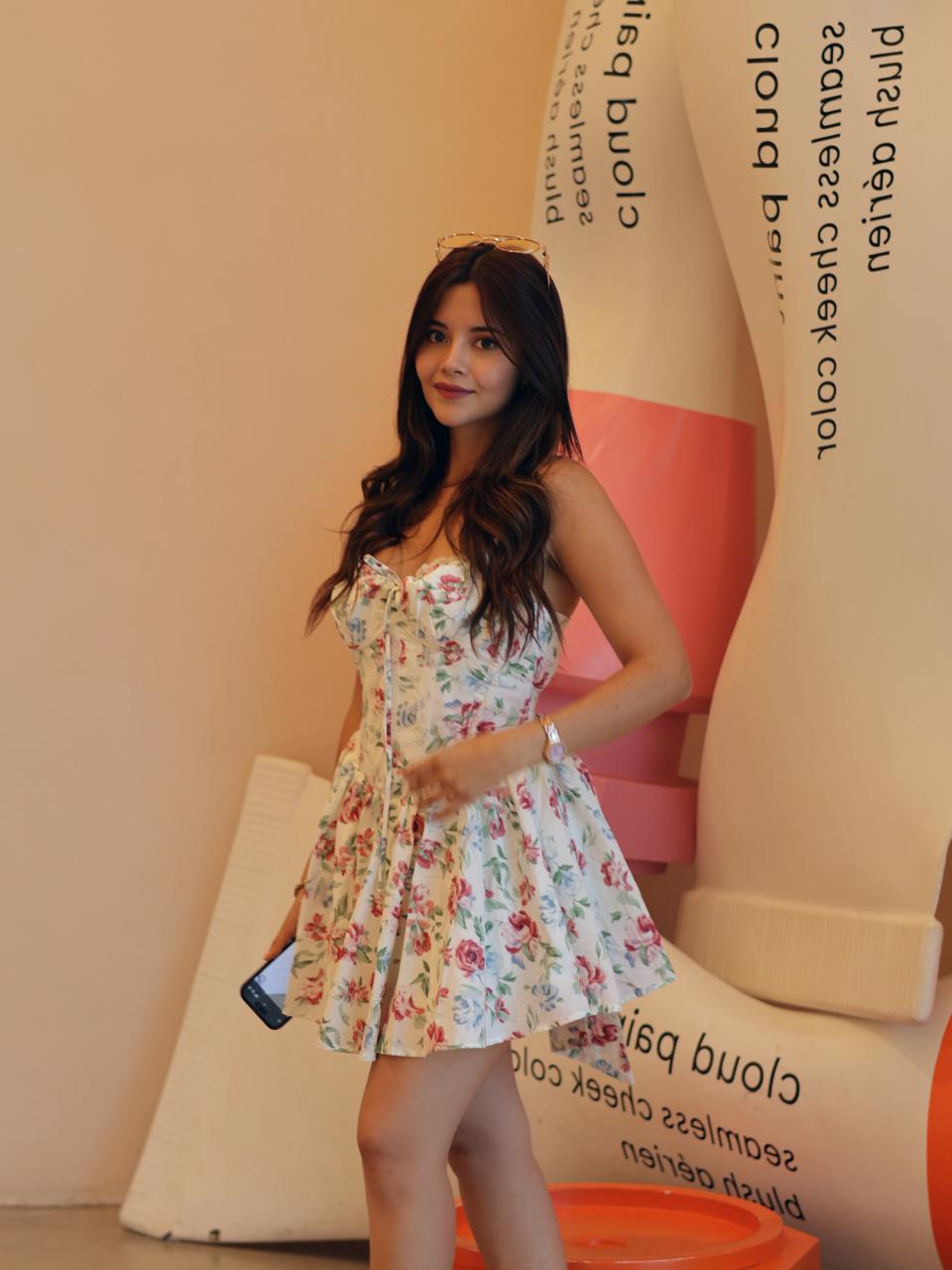 VESTIDO CORSET FLORAL DE TIRAS
