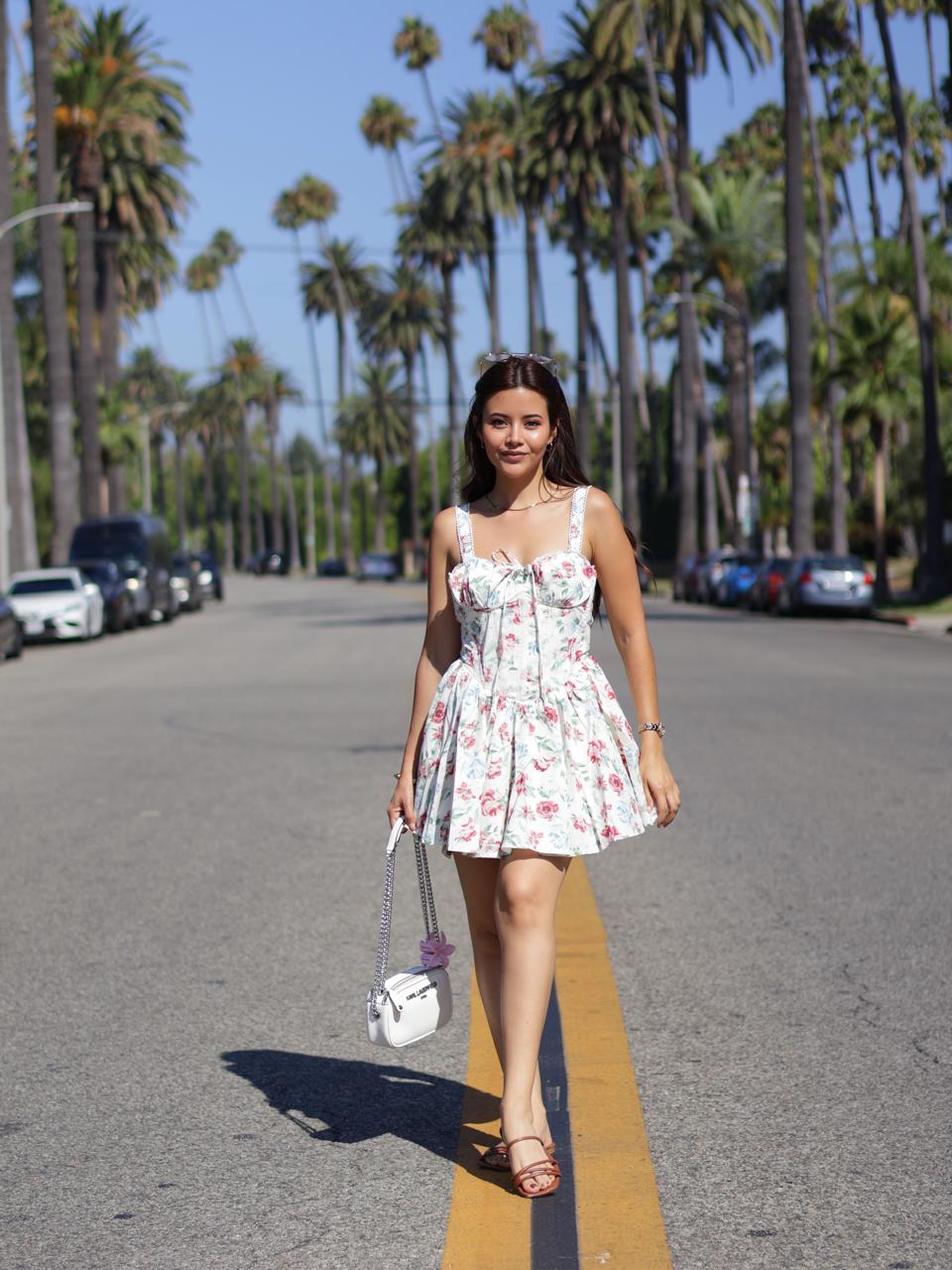 VESTIDO CORSET FLORAL DE TIRAS