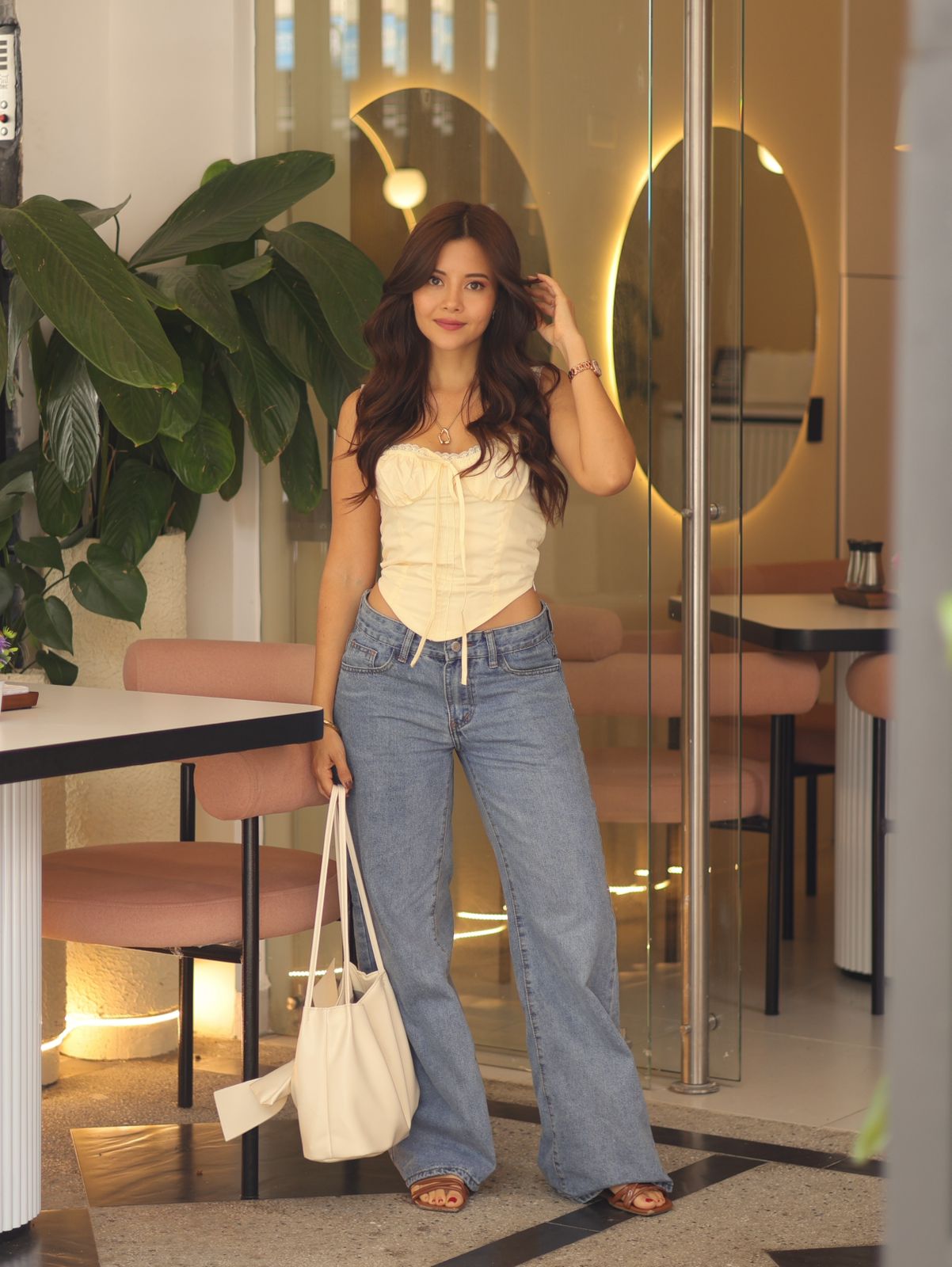 CORSET AMARILLO BORDES ENCAJE