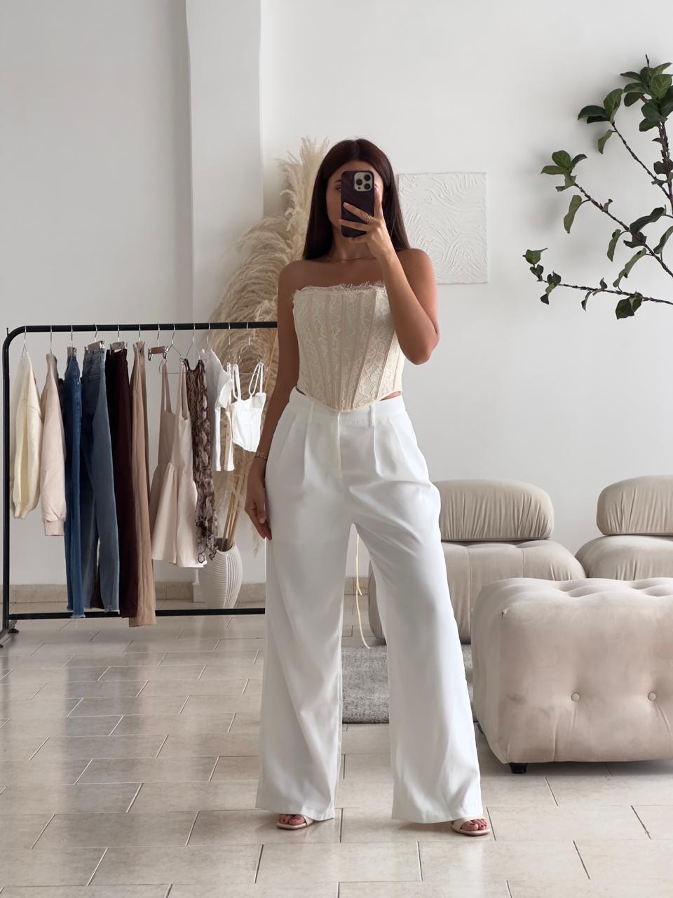 CORSET BEIGE STRAPLESS ENCAJE