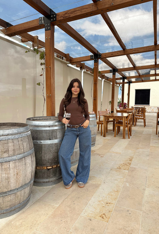 BODY MANGA LARGA CHOCOLATE