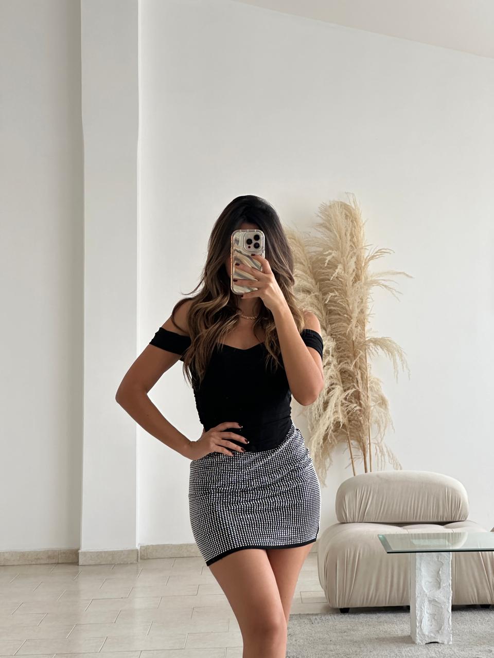 FALDA PEDRERIA NEGRA