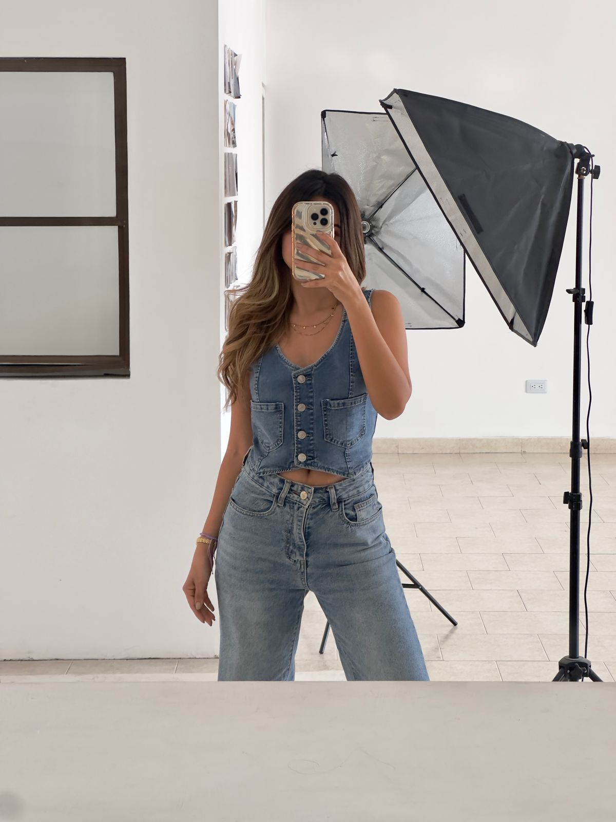 CHALECO DENIM AJUSTADO