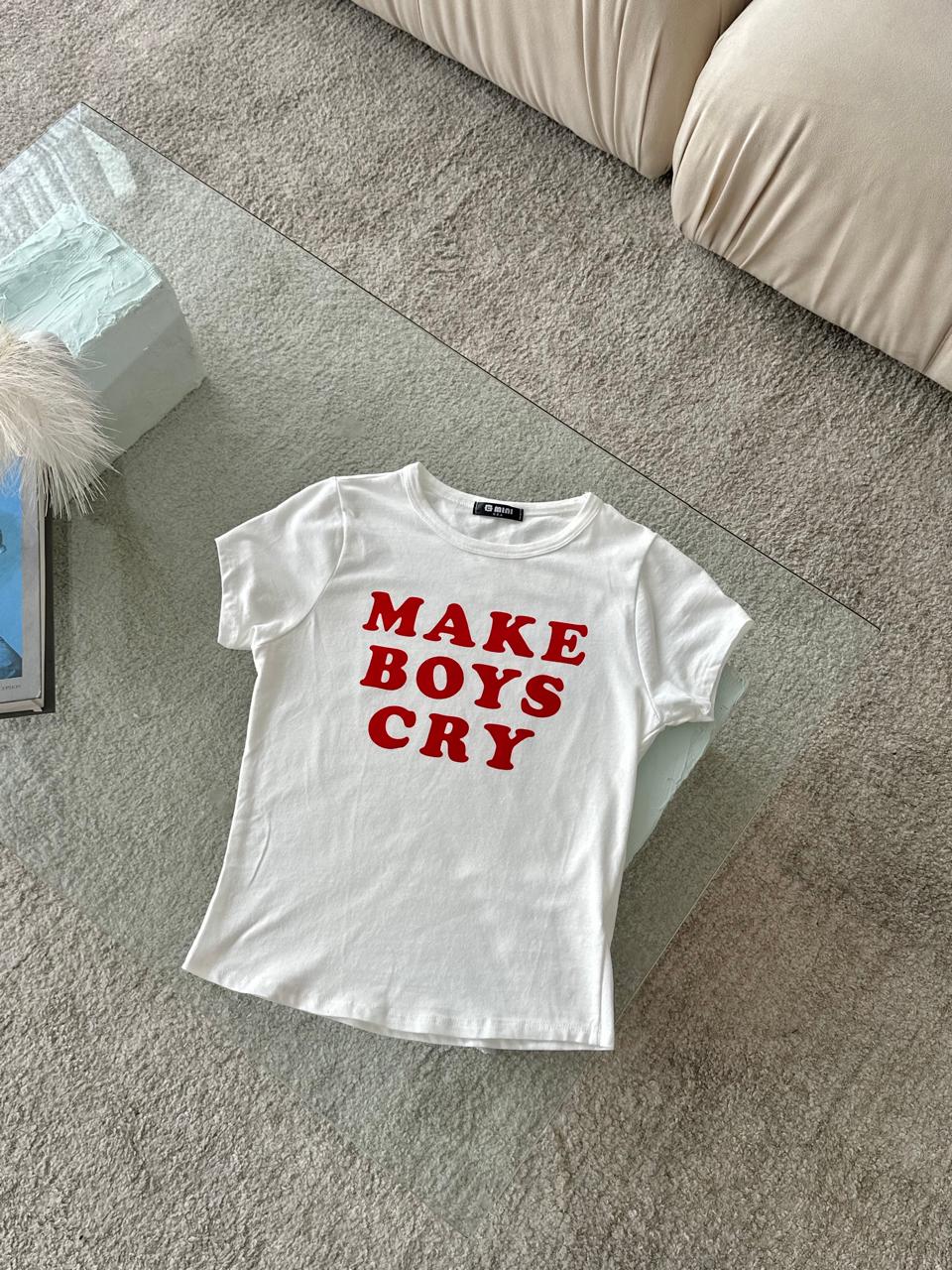 CAMISETA BLANCA MAKE BOYS CRY