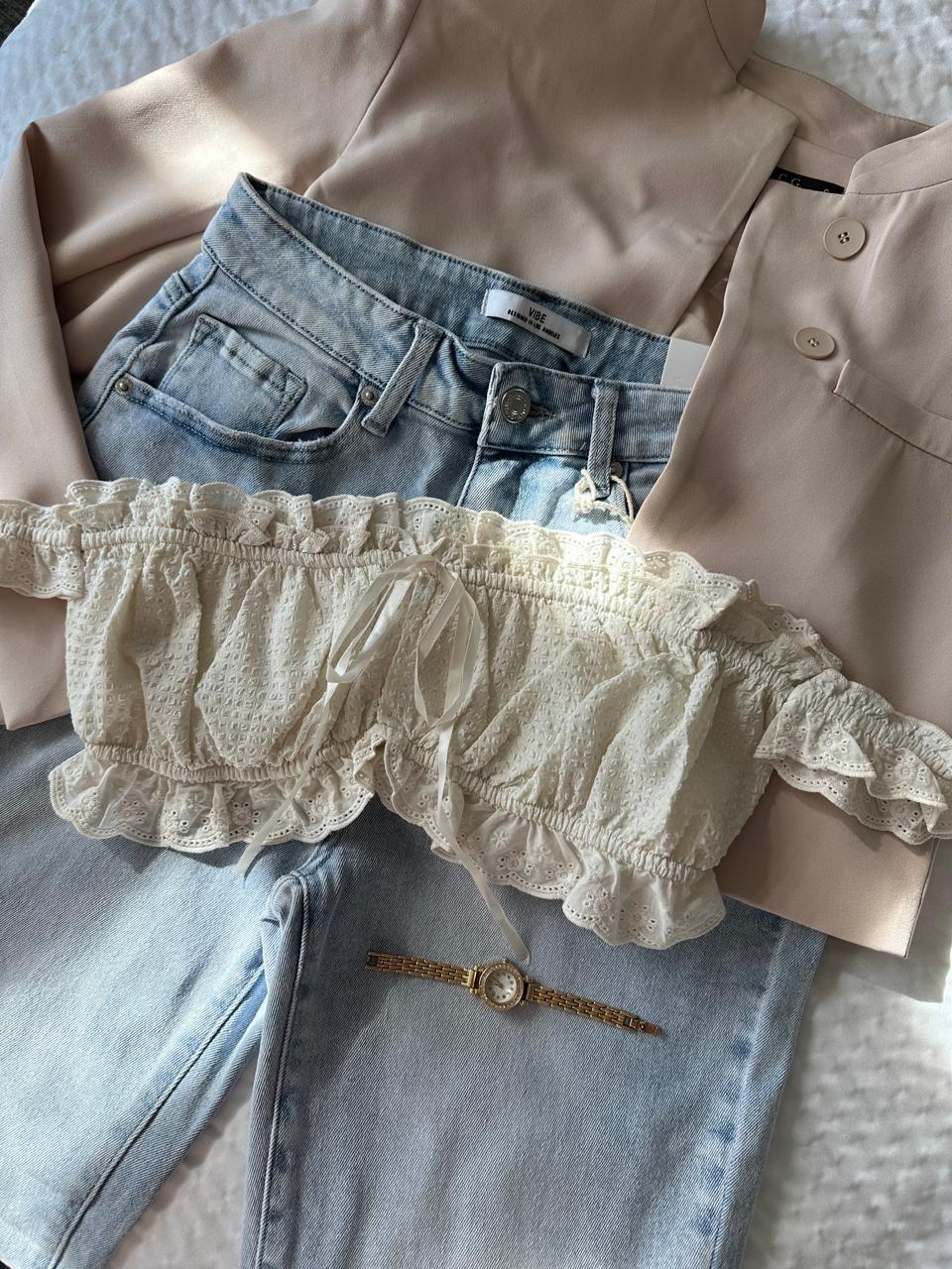 BLAZER CROP PALO ROSA