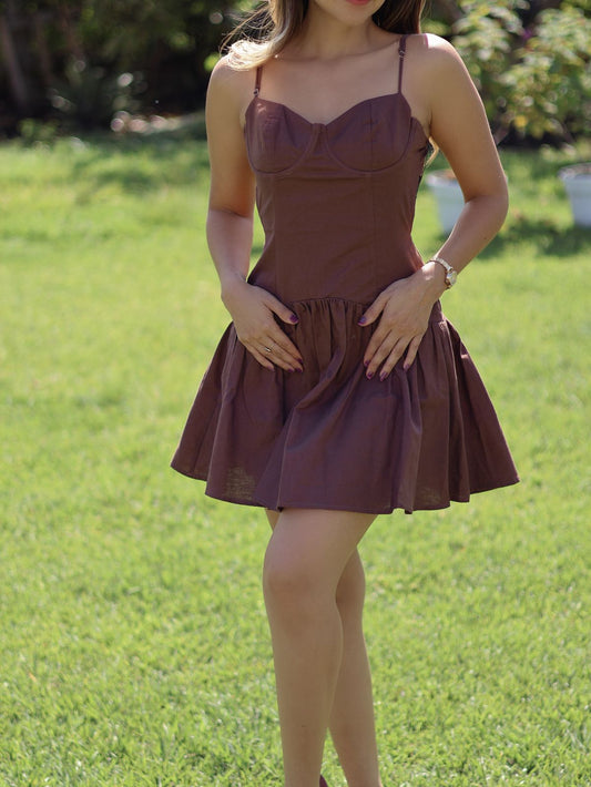 VESTIDO ROMANTIC MOCHA MOUSSE