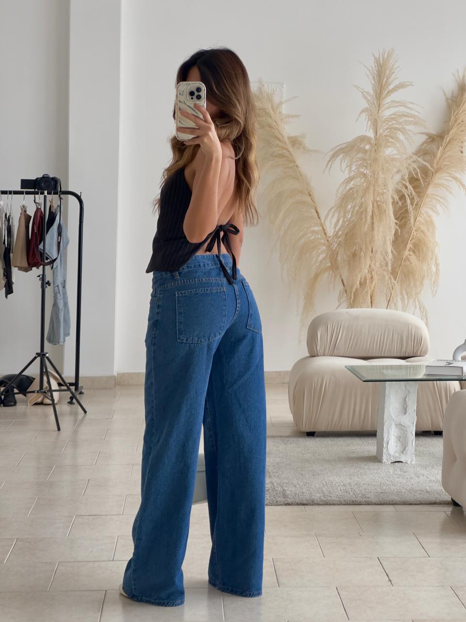 CHALECO HALTER RAYAS NEGRO