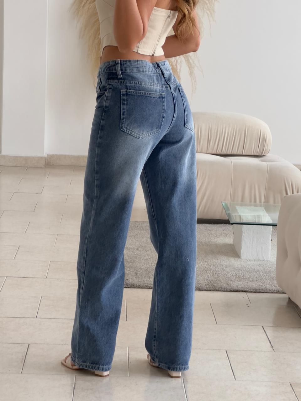 JEAN LOW WAIST RIGÍDO TONO MEDIO