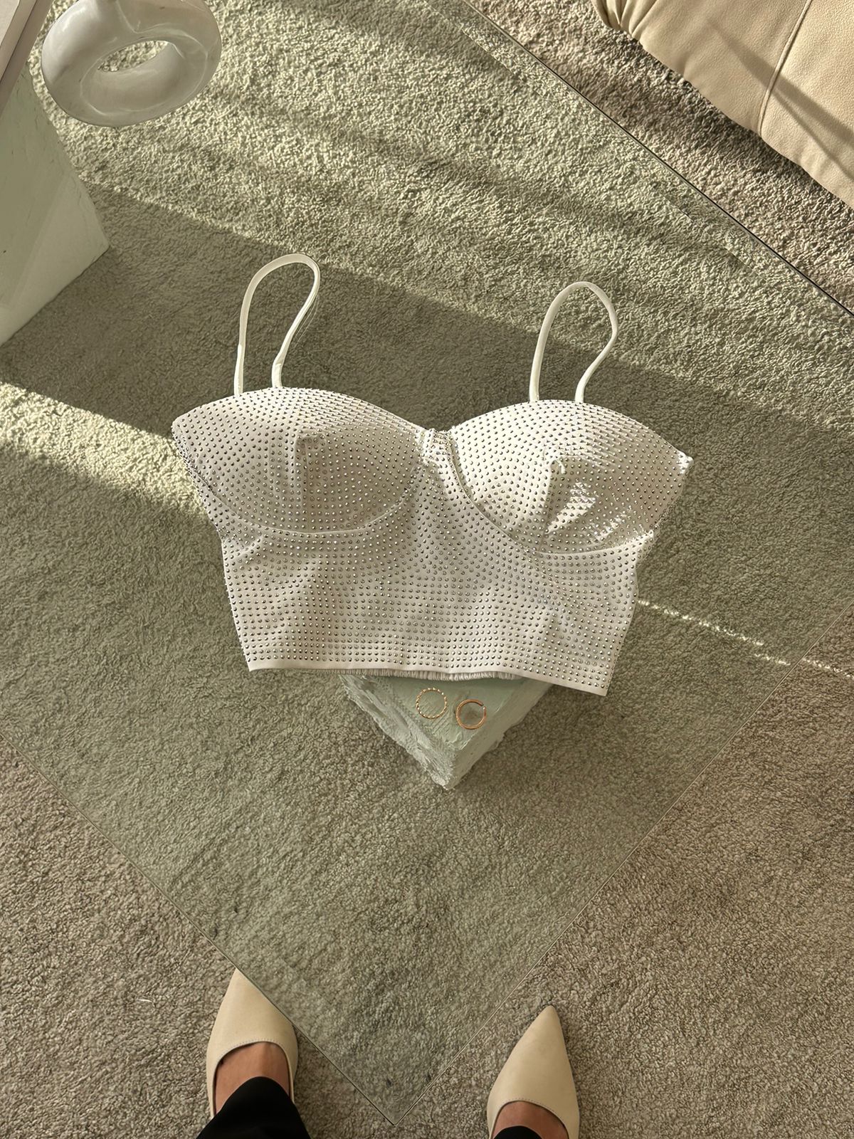 CORSET PEDRERIA BLANCO