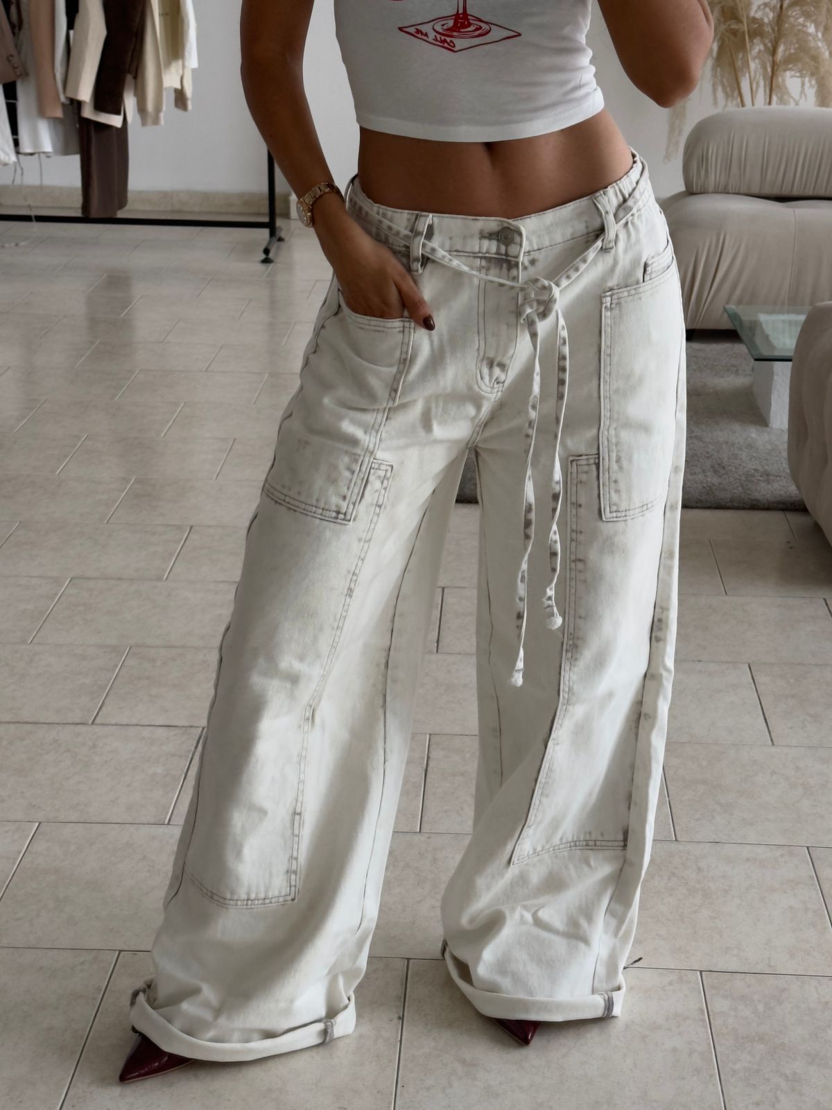 JEAN TIRO BAJO GRAY WASH