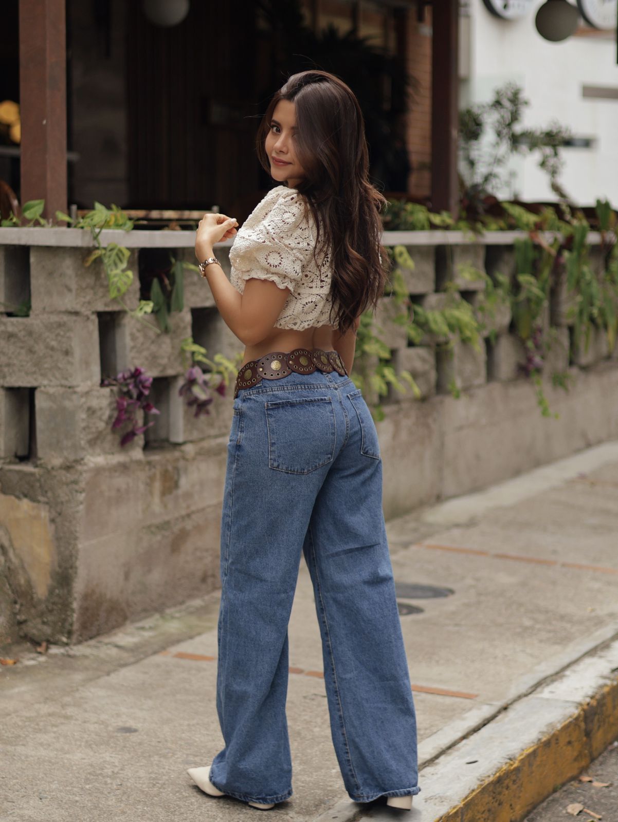 BLUSA CROCHET MANGA BOMBACHA