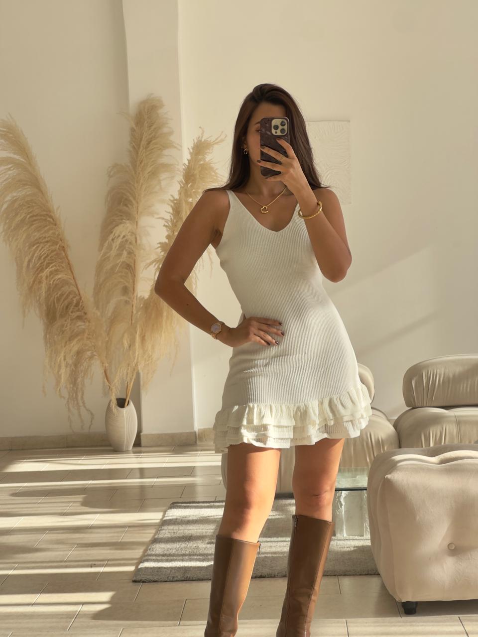 VESTIDO TEJIDO BLANCO BOLEROS