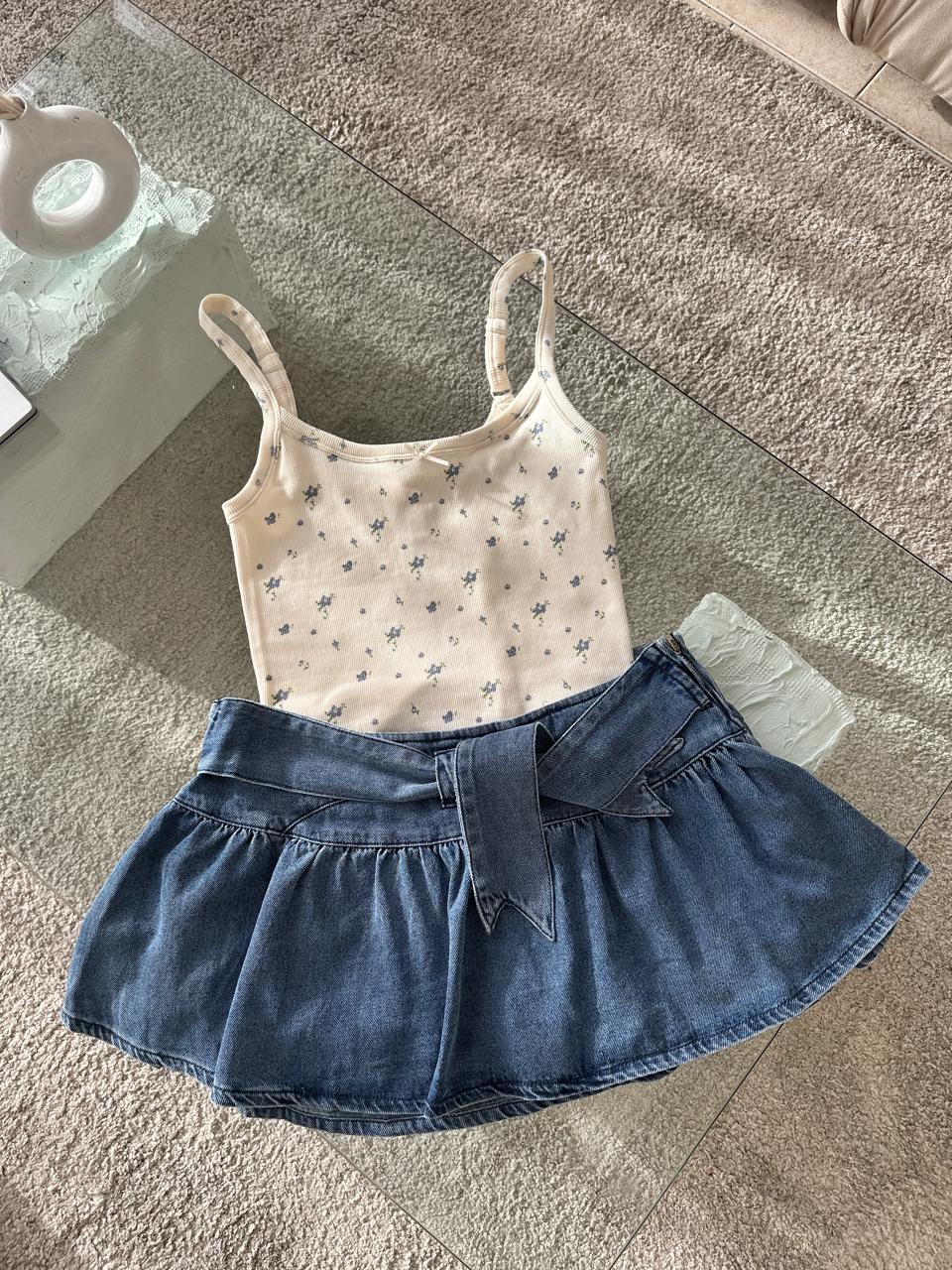FALDA SHORT DENIM PRENSES LAZO