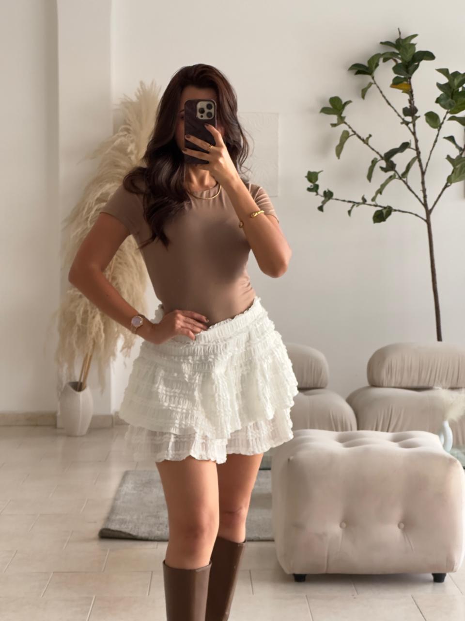 FALDA SHORT BLANCA EN BLONDA BOLEROS
