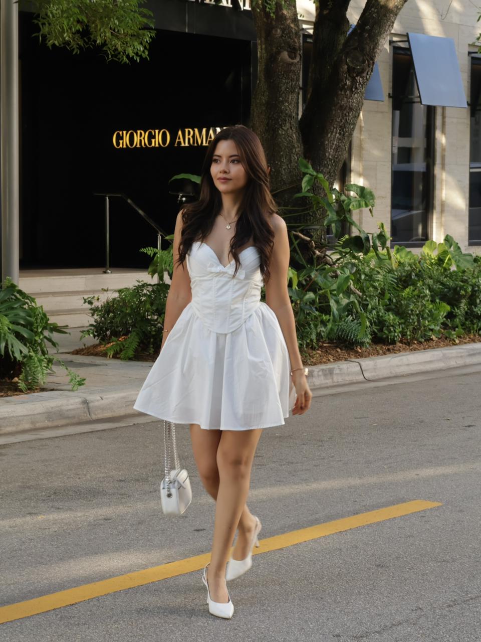 VESTIDO CORSET BLANCO STRAPLESS