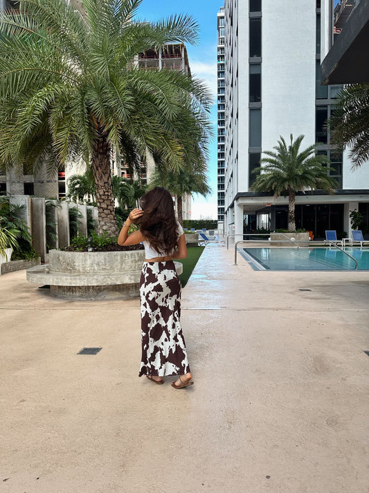 FALDA MIDI PRINT VACA