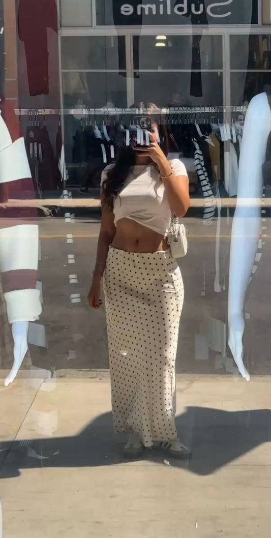 FALDA MIDI PRINT POLKA DOT