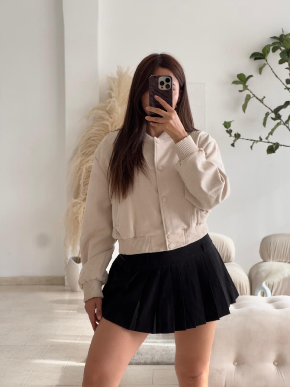 CHAQUETA GAMUSA CREMA