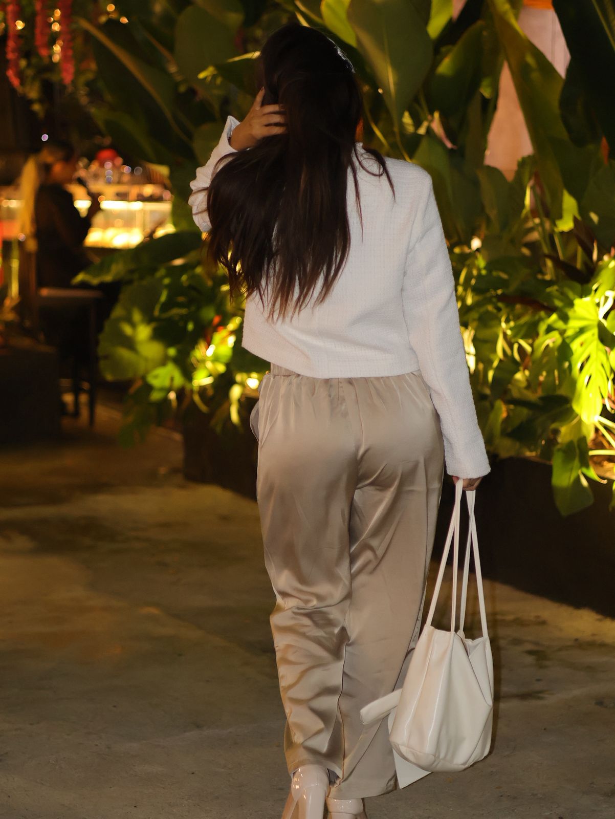 PANTALON SATINADO DORADO