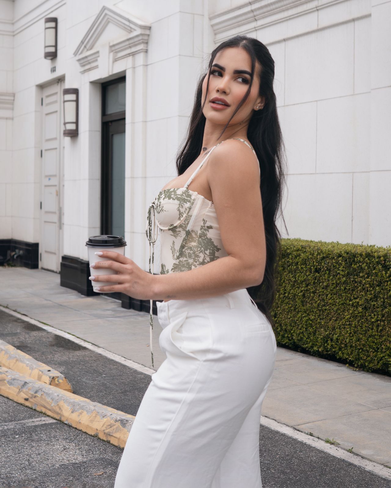 CORSET FLORAL CON FORRO VERDES
