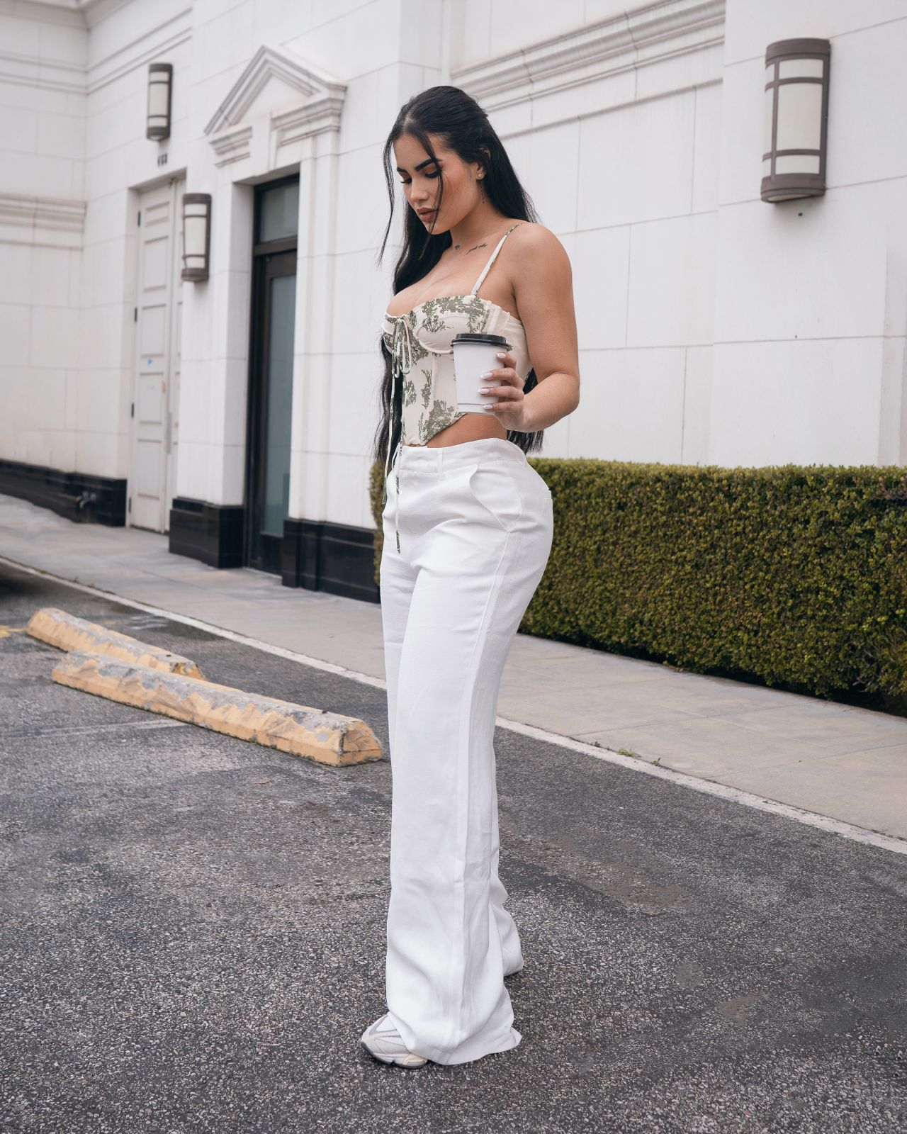 CORSET FLORAL CON FORRO VERDES