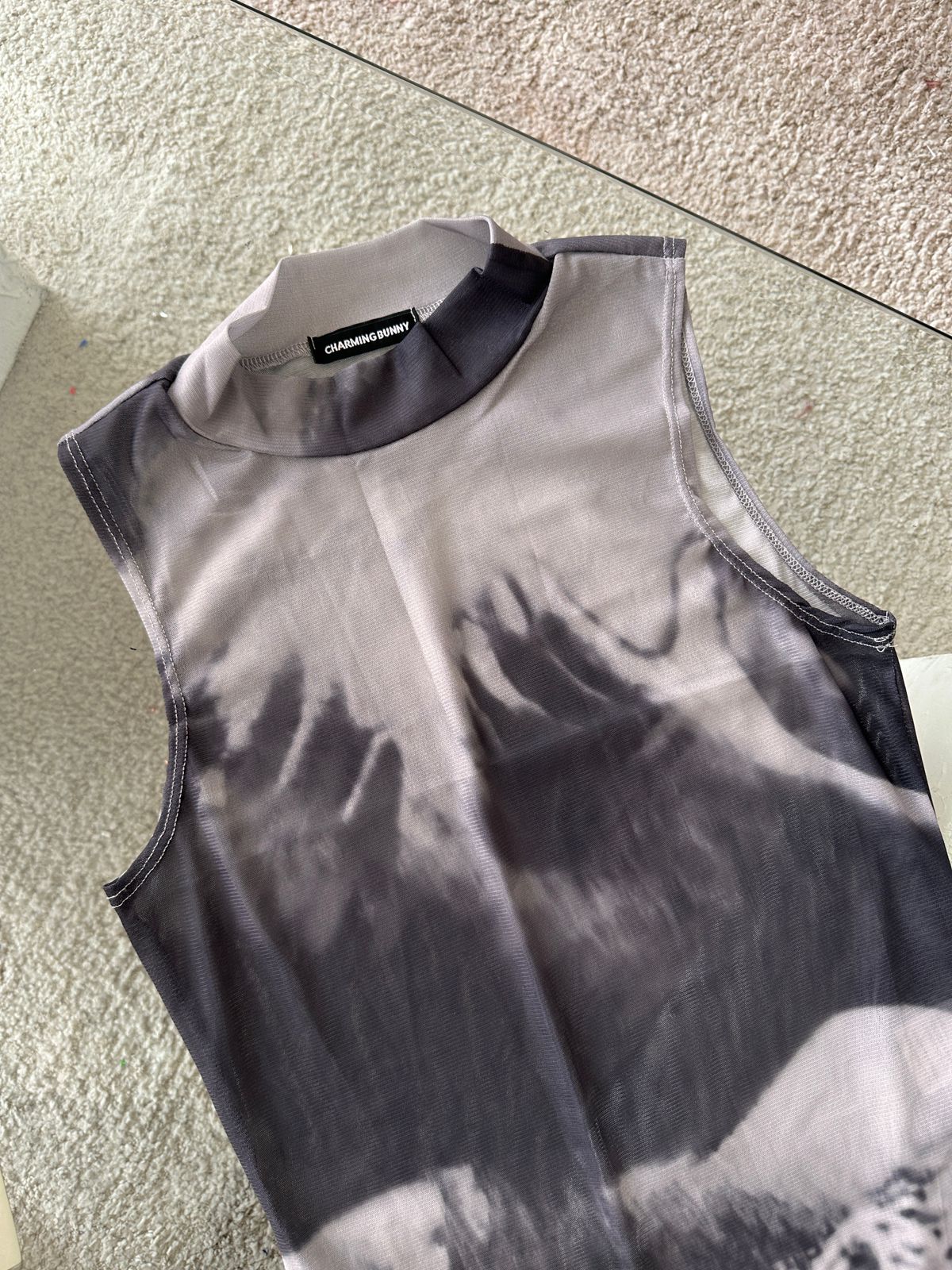 BODY GRIS MESH MANGA SIZA