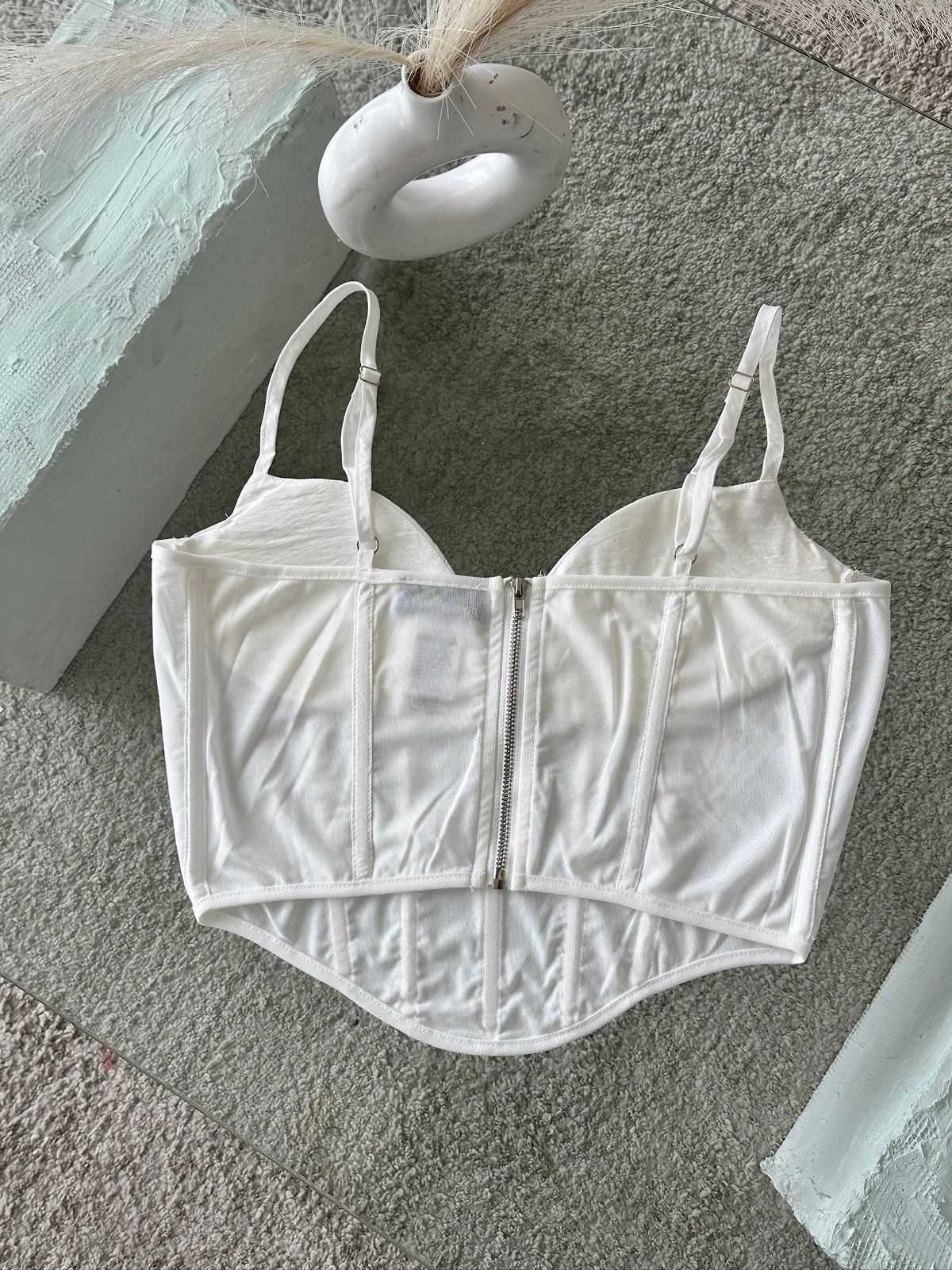 CORSET BLANCO COPAS Y TRANSPARENCIAS