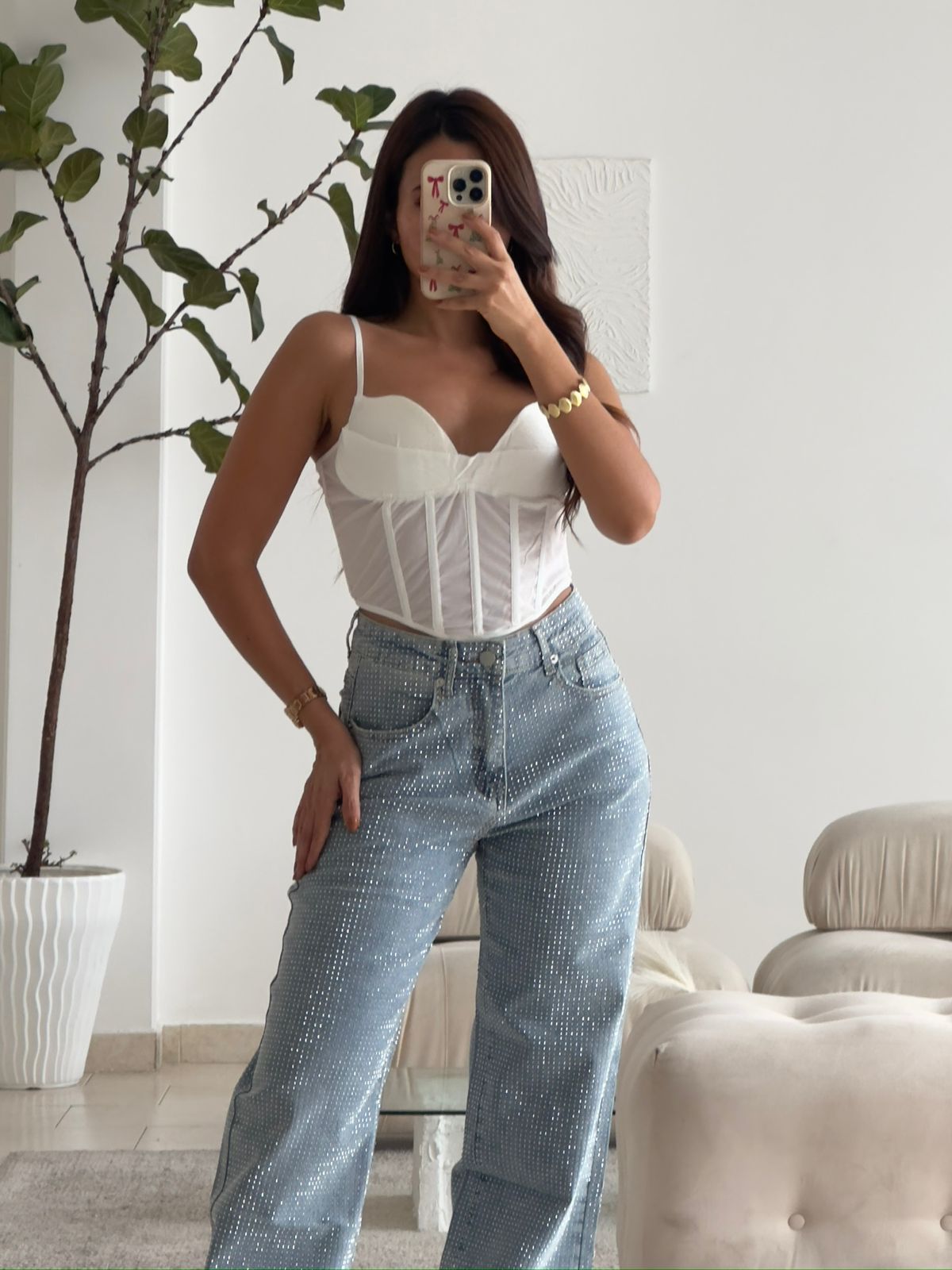 CORSET BLANCO COPAS Y TRANSPARENCIAS