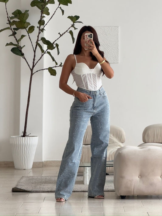 CORSET BLANCO COPAS Y TRANSPARENCIAS