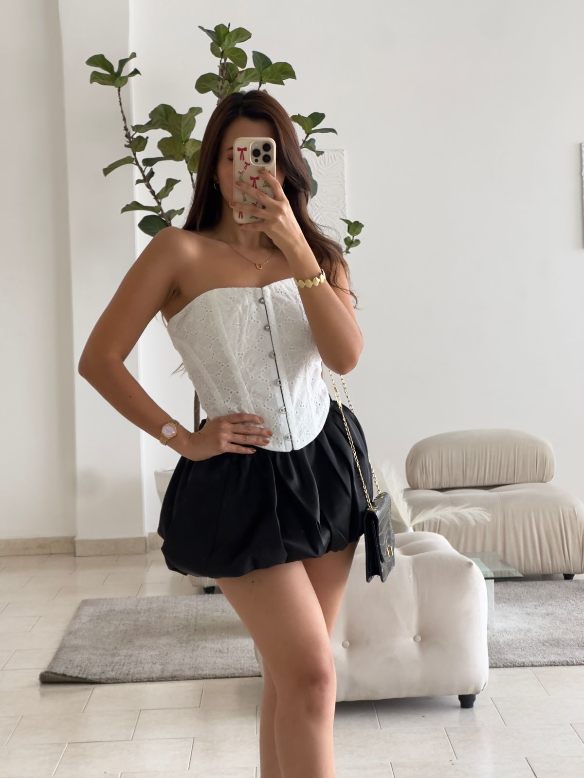 CORSET BLANCO OJALILLO FORRO DOBLE AJUSTE