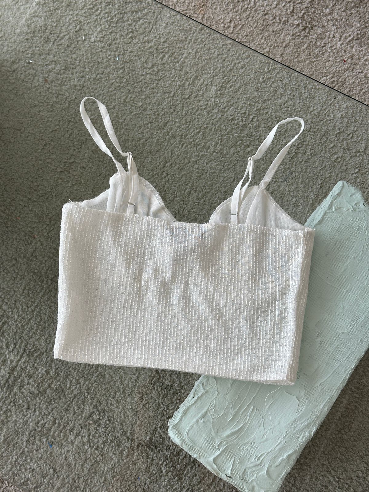 CORSET LENTEJUELAS COPAS BLANCO