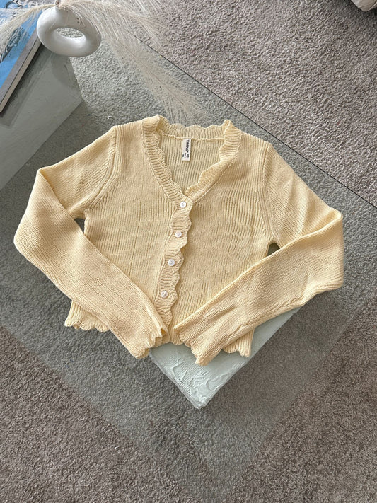 SWEATER TEJIDO AMARILLO PASTEL ONDITAS