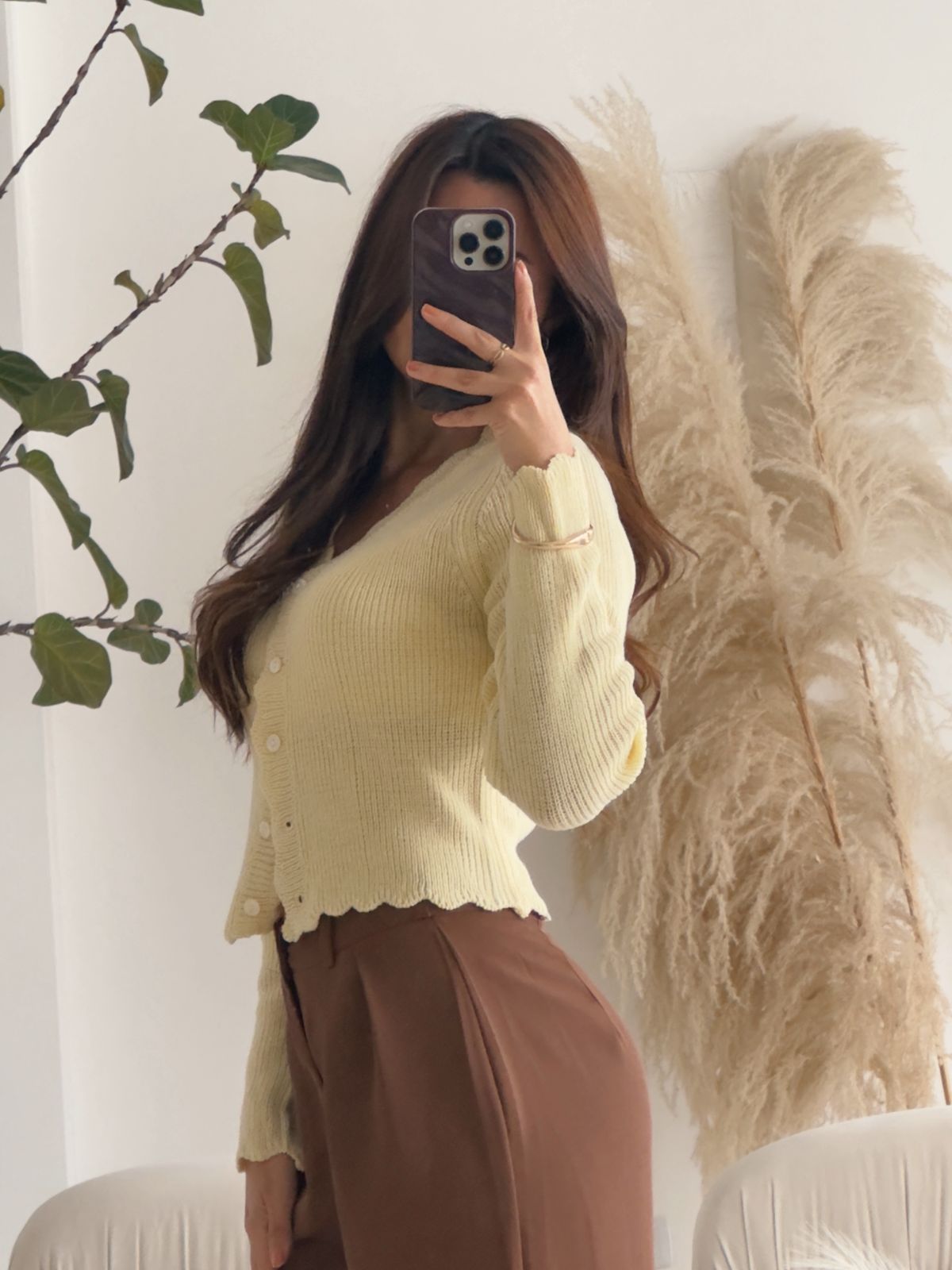 SWEATER TEJIDO AMARILLO PASTEL ONDITAS