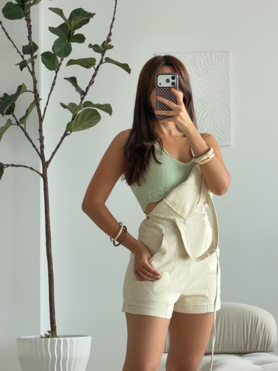 TOP TEJIDO VERDE PASTEL