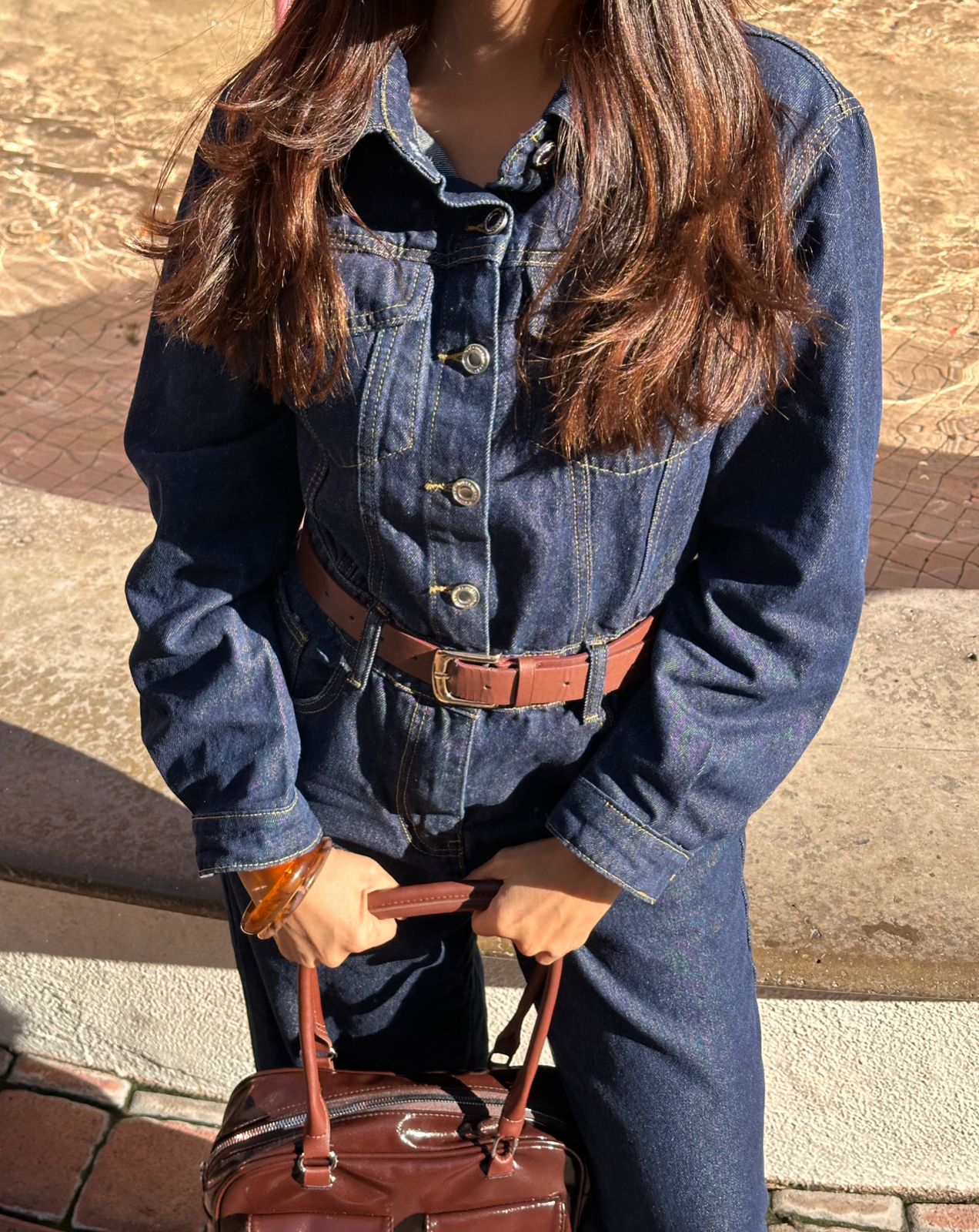 ENTERIZO PANTALON DENIM OSCURO